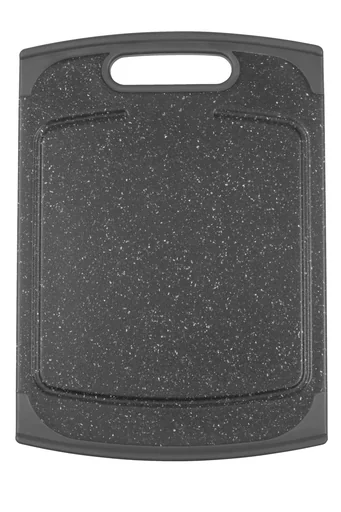 "Schneidebrett mit Saftrinne, in Granitoptik, Schwarz, 250 x 140 mm image"