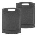 Set Schneidebrett mit Saftrinne, in Granitoptik, Schwarz, 250 x 140 mm, 2er-Set