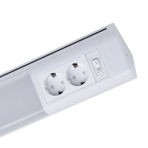 "LED Unterbauleuchte in weiß mit 2 Steckdosen, 501mm image"