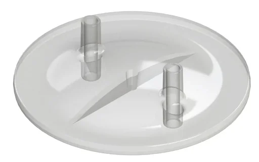 "Melkeimerdeckel flach, transparent mit 2 Stutzen, 16mm ID / 20mm AD image"