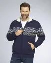 Strickjacke gefüttert, Farbe navy/grün, Gr.2XL
