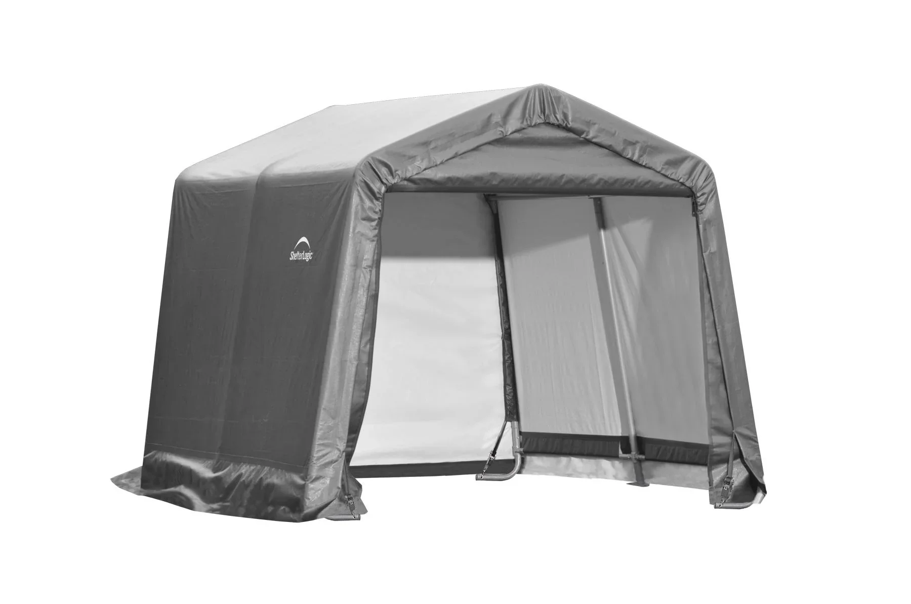 "ShelterLogic Foliengerätehaus 13,7 m², grau, 370×370 cm – DuPont-Stahlrahmen, wetterfest image"