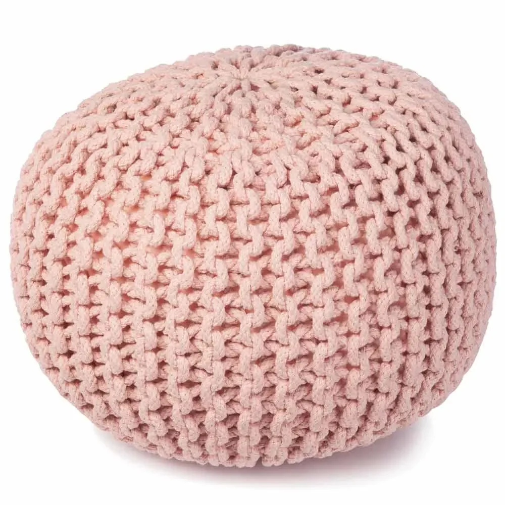 Kidsdepot Sitzpuff Strick "Bundy" Häkeloptik rosa