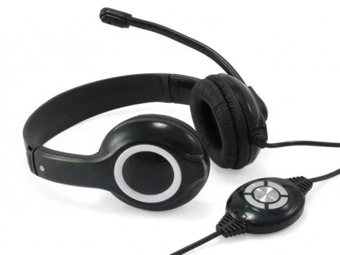 "Headset USB 2m Kabel, Mikro, Fernbedienung Stereo schwarz image"
