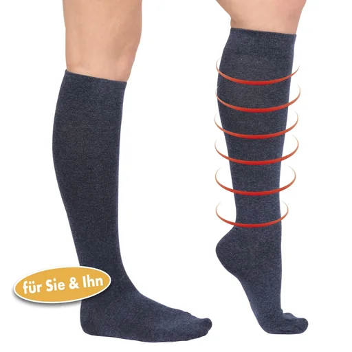 "Stützkniestrümpfe Energy LYCRA, jeans, Größe 43 - 46, 1 Paar image"