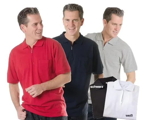 "Herren Poloshirt mit Reißverschluss, Farbe schwarz, Gr. M image"