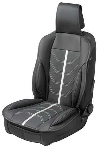"PKW Sitzauflage Kimi, Auto-Sitzaufleger im Rennsportdesign schwarz/silber image"
