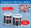 Nähgarn transparent hell 2er Set