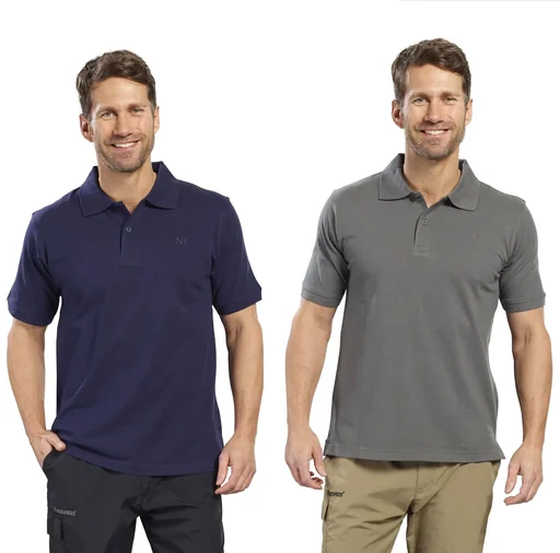 "Poloshirt geknöpft, Farbe grau/grün, Gr.L image"