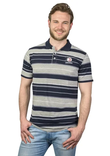 "Poloshirt mit Knopfleiste, Farbe marine gestreift, Gr. XL image"