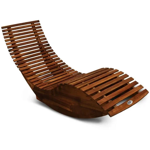 "Ergonomischer Schaukelstuhl Akazienholz FSC-zertifiziert image"
