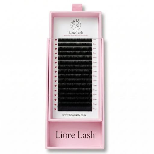 "Liore Lash Wimpern für Verlängerungen, 16 Reihen, 0,05 mm, M-Curl, Längenmix 7-15 mm image"