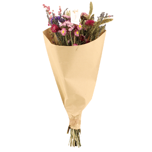 "Trockenblumen Feldblumenstrauß Rosa - Ø25cm - ↕60cm image"