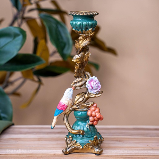 "Kerzenhalter Vogel Gold - Groß - 28,5 cm image"
