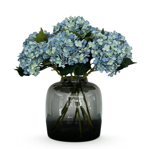 "Kunstblumen Solo - Blau - Hortensienblüte - x 8 - 52 cm image"