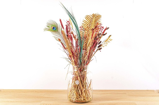 "Trockenblumenstrauß - Weihnachtsgold - Trockenstrauß - 70 cm image"
