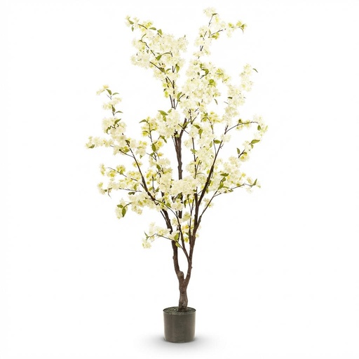 "Kunstpflanze - Prunus - Kirschblüte - Weiß - 175cm image"