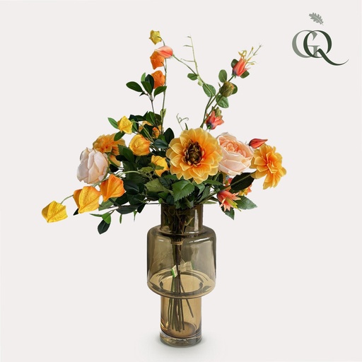 "Kunstblumen - Bukett L - Hübsches Orange - 80cm image"