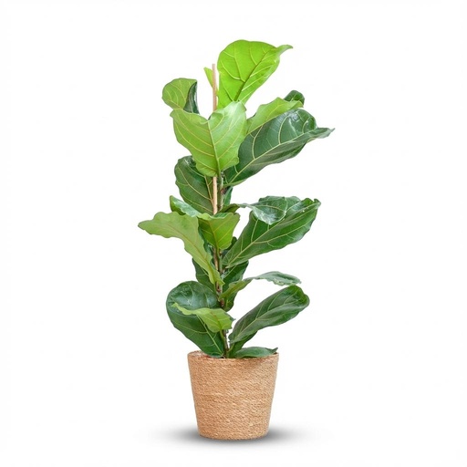 "Ficus Lyrata mit Korb Zeegras natur - 80cm - Ø21 image"