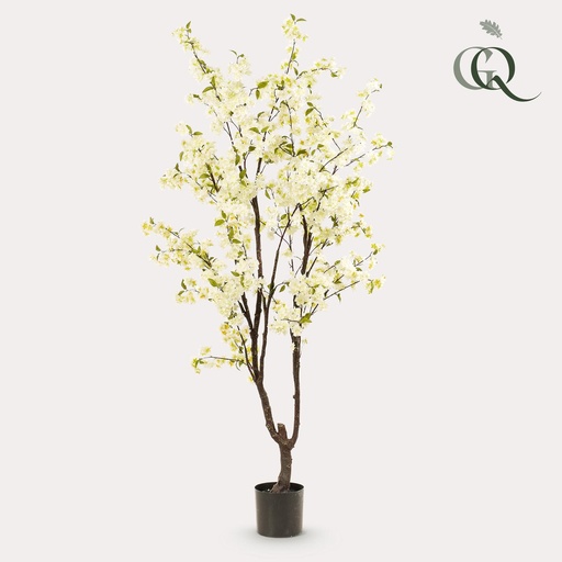 "Kunstpflanze - Prunus - Kirschblüte - Weiß - 210cm image"