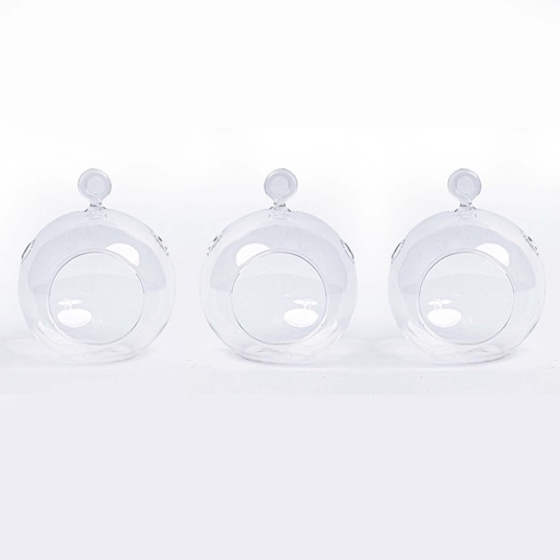 "Weihnachtskugel Glas - Set von 3 - Transparent mit Haken - D10.5 H8 cm - Weihnachten image"