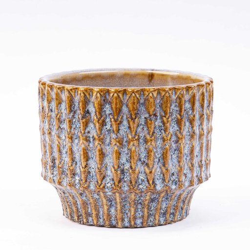 "Topf Echo Rustic blau/braun - D10.8 H9 cm image"