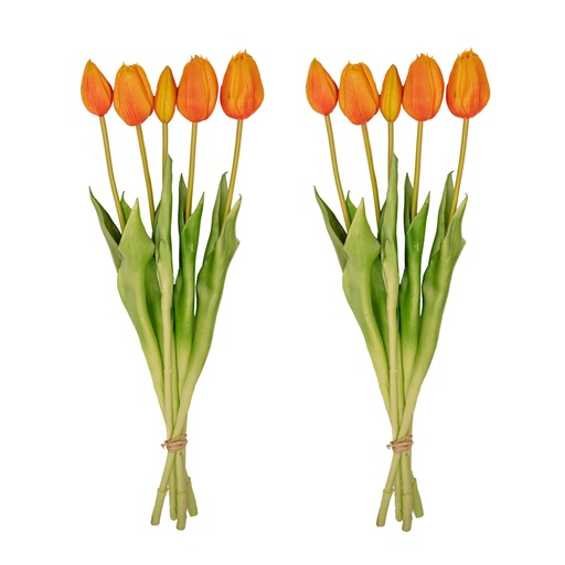 "Tulpenstrauß Orange - 10 Stück - 'Real Touch' Kunsttulpen - 42 cm image"