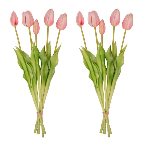 "Tulpenstrauß Rosa - 10 Stück - 'Real Touch' Kunsttulpen - 42 cm (Rosa) image"