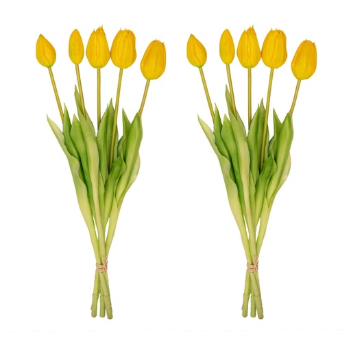 "Tulpenstrauß Gelb - 10 Stück - 'Real Touch' Kunsttulpen - 42 cm (gelb) image"