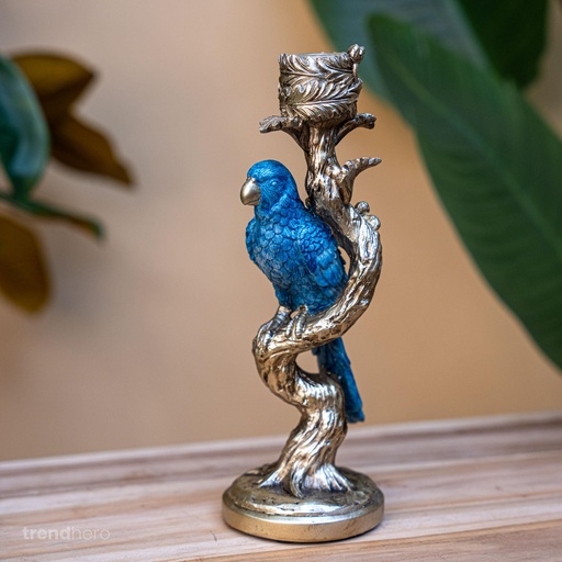"Kerzenständer Vogel Blau image"