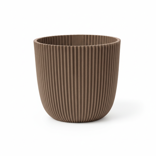 "Capi Pot Nature Groove Made With Warm Taupe - D17cm image"