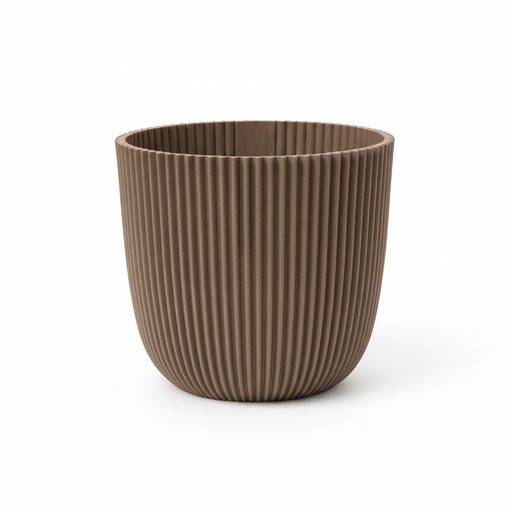 "Capi Pot Nature Groove Hergestellt mit Warm Taupe - D22cm image"