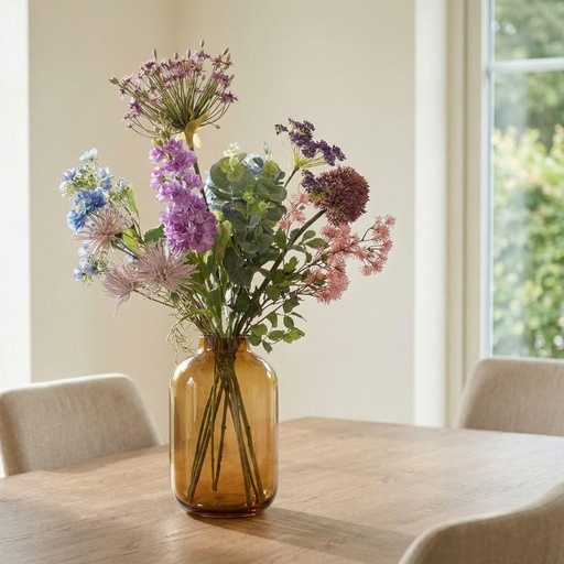 "Kunstblumenstrauß - Purple Bloom Deluxe - Real Touch - 10 Stiele - ↑ 90 cm image"