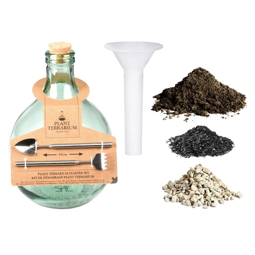 "DIY Pflanzen Terrarium Set 5L - Erstelle dein eigenes geschlossenes Ökosystem | In Geschenkbox image"