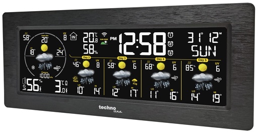 "WD3050 WLAN WetterDirekt-Station mit App (Smart Life) – 5-Tage-Vorhersage, Farb-LCD, Außensensor, Temperatur, Luftdruck, UV-Index & DCF77-Funkuhr image"