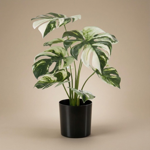 "Monstera Busch im Topf 40cm - Kunstpflanze - Kunstpflanze image"