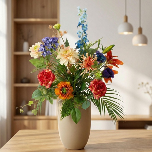 "Kunstblumen Strauß - Colorful Bloom Deluxe - Real Touch - 70 cm - 18 Stiele image"