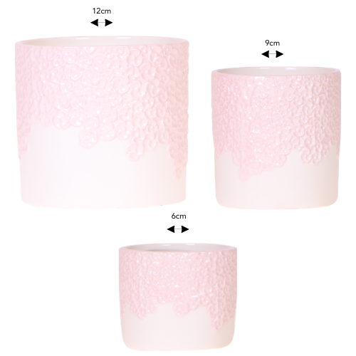 "Kolibri Company | Kombi‑Deal | Bloom Rosa Übertopf‑Set – 6 cm + 9 cm + 12 cm image"
