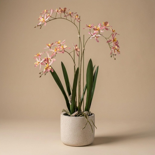 "Renanthera Orchidee Rosa im Topf - 56 cm - Kunstpflanze image"