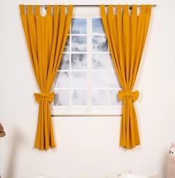 Alavya Home Vorhänge Schlaufen 100x150 cm Baumwolle - 2er-Set, Senfgelb