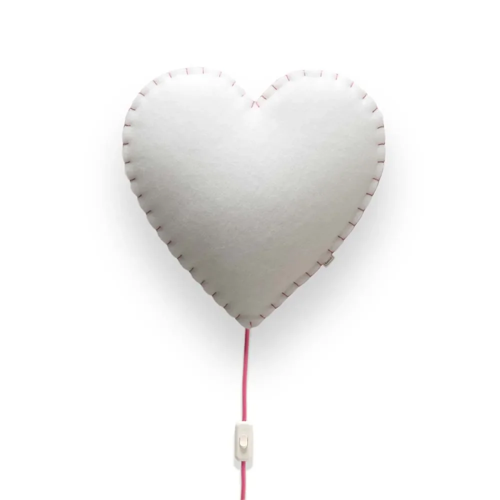 Buokids Softlampe Nachtlicht/Wandlampe Herz, Ausführung: Wandlampe; Farbe der Naht: grau