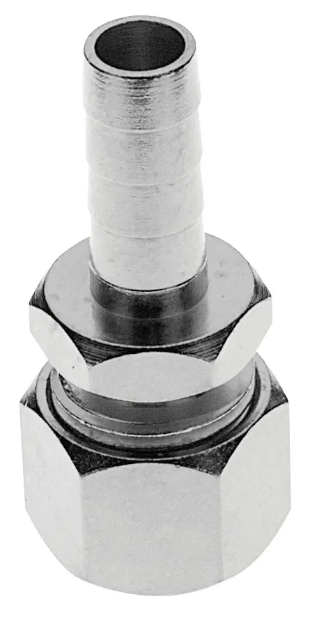 "Quetschverschraubung, Compression fitting - Edelstahl, mit Schlauchtülle für Bierschlauch NW 7 mm image"