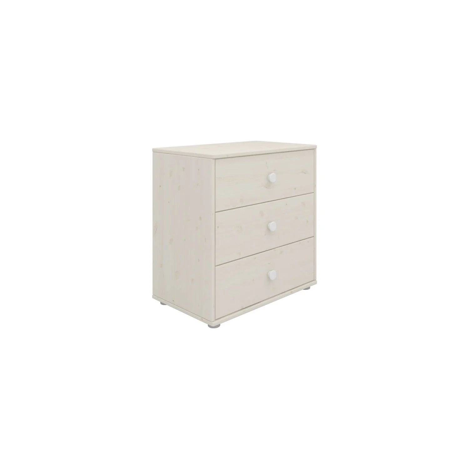 "Flexa Kommode - Classic, mit 3 Schublade, 72x74,5 cm, Farbe: Weiß gekalkt / Weiß / Naturgrün image"