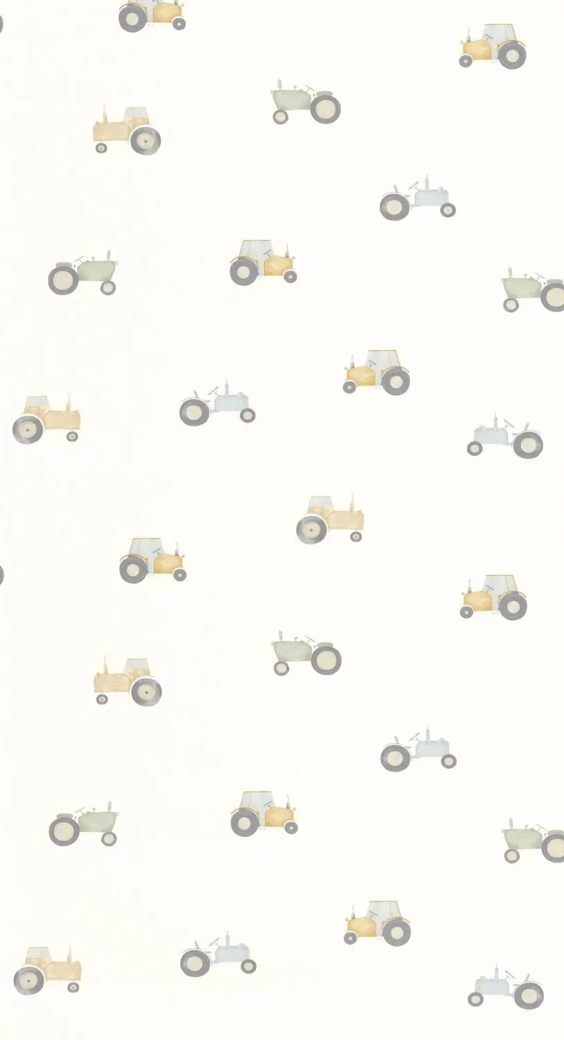 Casadeco Wandverkleidung, Fototapete, Wandtapete - Vintage tractor, Farbe: Naturel