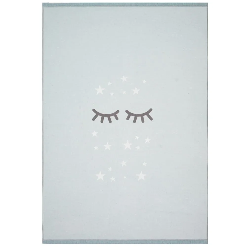 Livone Kinderteppich waschbar schlafende Augen mint