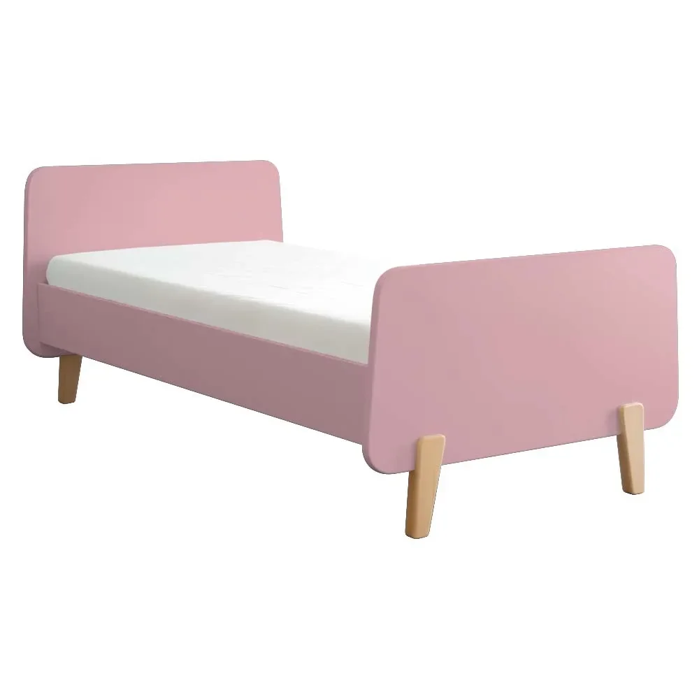 Laurette Kinderbett "MM" mit Holzfüssen 90 x 190, Farbe: Vieux rose