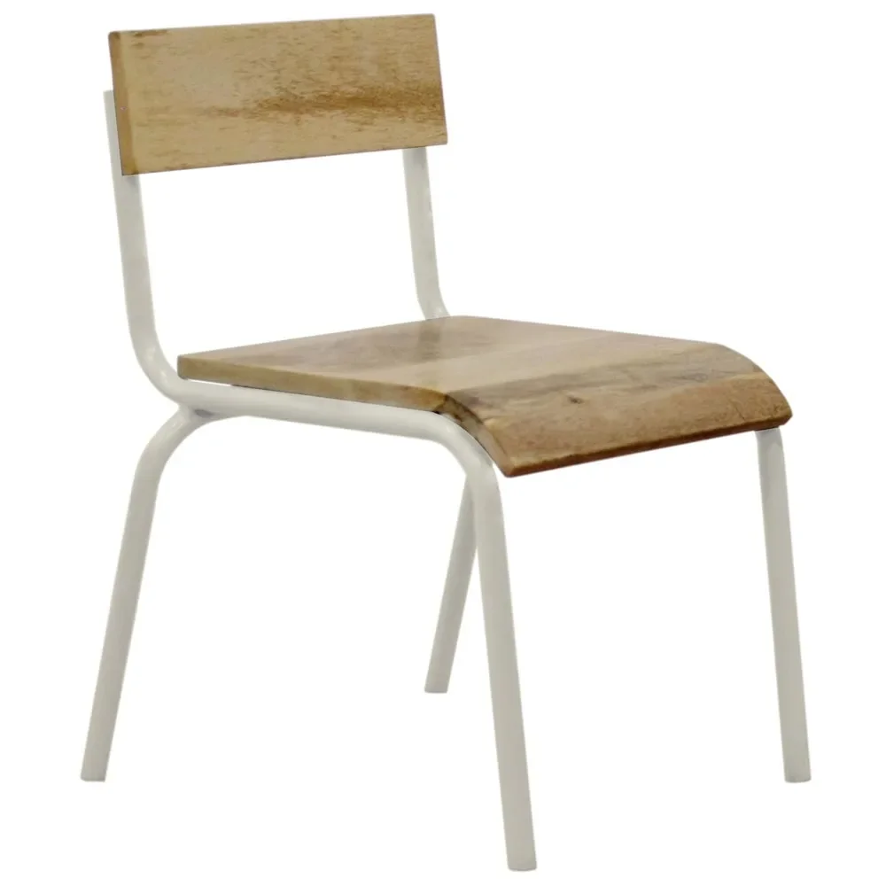"Weißer Kinderstuhl aus Holz und Metall Kidsdepot, Set von 2, 35x36x56 cm image"