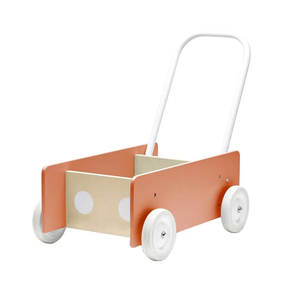 Lauflernwagen aus Holz in Apricot