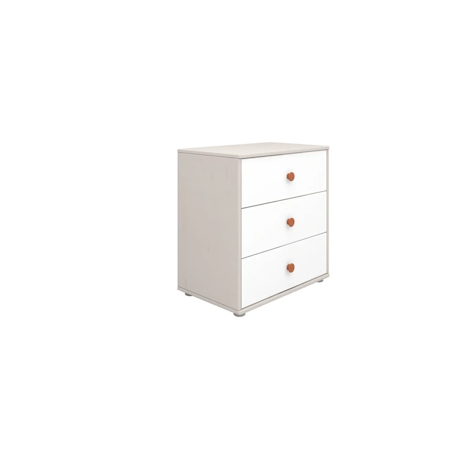 "Flexa Kommode - Classic, mit 3 Schublade, 72x74,5 cm, Farbe: Weiß gekalkt / Weiß / Weiß image"