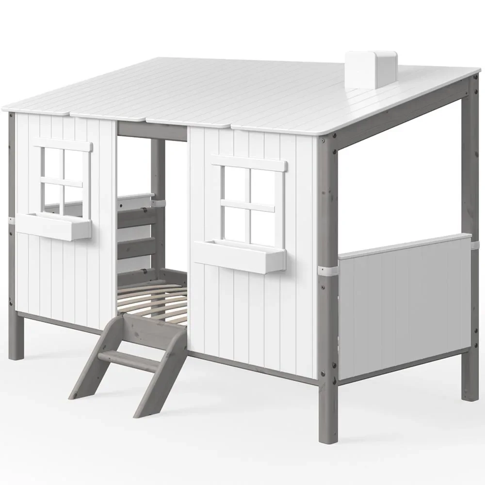 Flexa Einzelbett Haus weiss grau